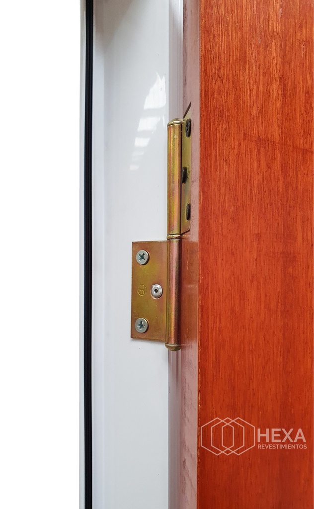 Puerta Cedrillo Lustrado 70cm Derecha Marco de Aluminio 7cm - CEDRO