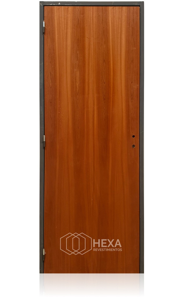 Puerta CEDRO Australiano 60cm Derecha Marco Chapa 6,5cm  - ECOABERTURAS