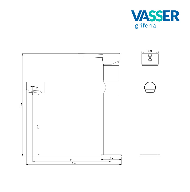 LYRA Monocomando COCINA MESADA - VASSER