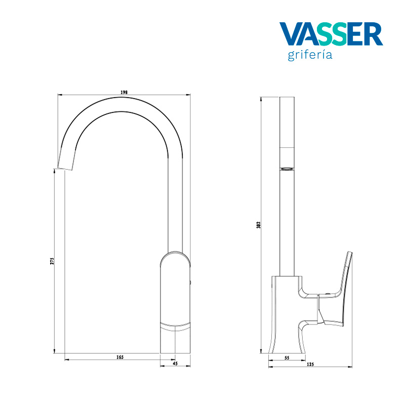 AJAX  - COCINA MESADA Monocomando - VASSER