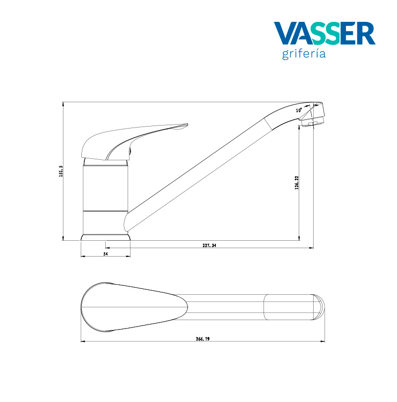 ARGUS Monocomando COCINA MESADA - VASSER