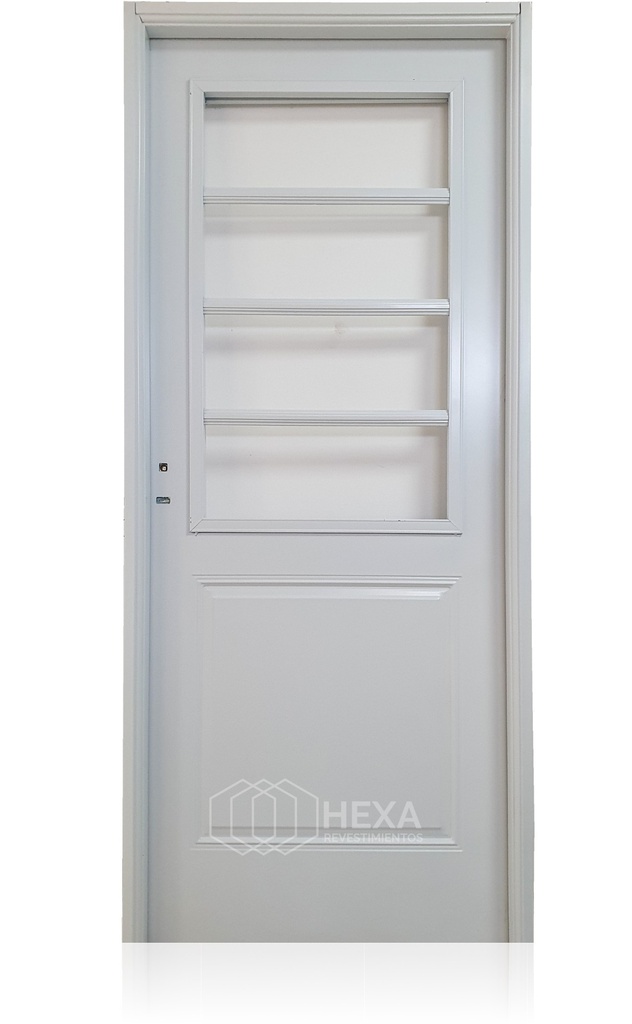 Puerta FLORENCIA (19) MEDIO VIDRIO -80cm - Blanca - Derecha - Linea LUJAN