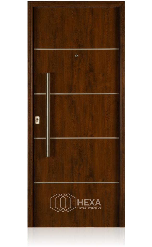 OFERTA! Puerta Foliada FUTURA (71) -80cm - Caoba - Derecha - Linea PREMIUM