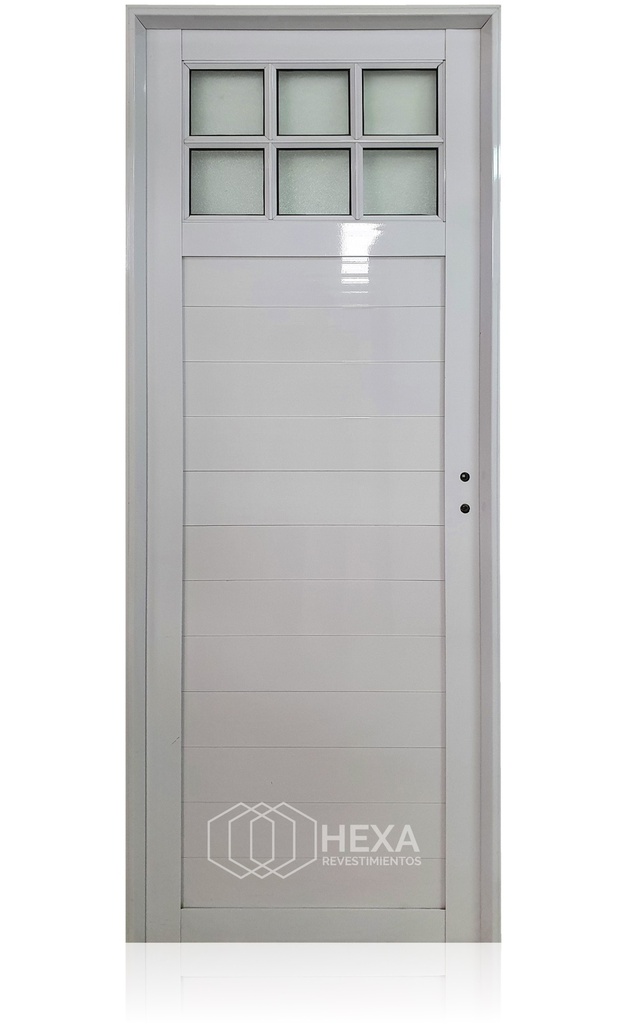 PUERTA ALUMINIO TUBULAR 36mm - 1/4 VIDRIO - 80cm - Izquierda