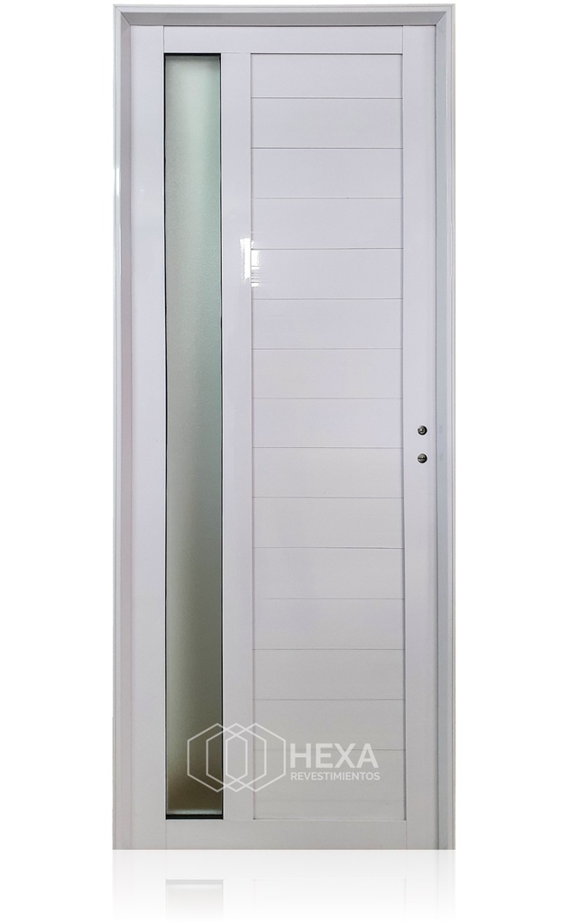 PUERTA ALUMINIO TUBULAR 36mm - VIDRIO LATERAL - 80cm - Izquierda