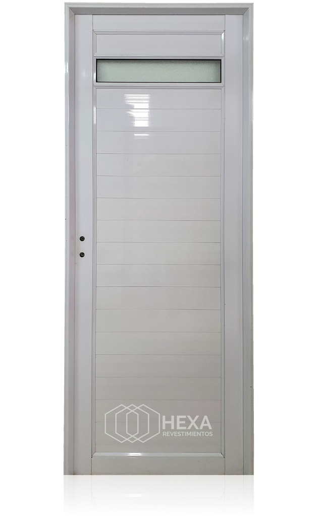 PUERTA ALUMINIO TUBULAR 36mm - VIDRIO SUPERIOR - 80cm - Derecha