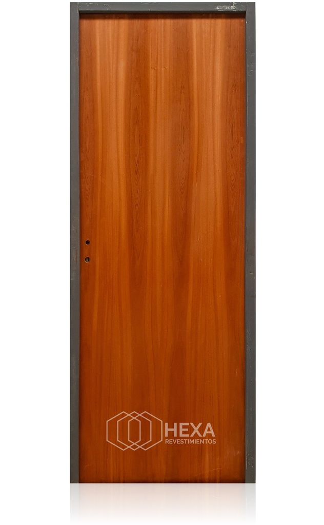 Puerta CEDRO Australiano 60cm Derecha Marco Chapa 6,5cm  - ECOABERTURAS