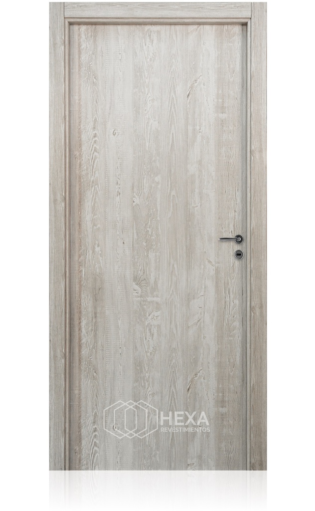 Puerta Tekstura Lisa 80cm Marco Madera 10cm - Nevada Izquierda