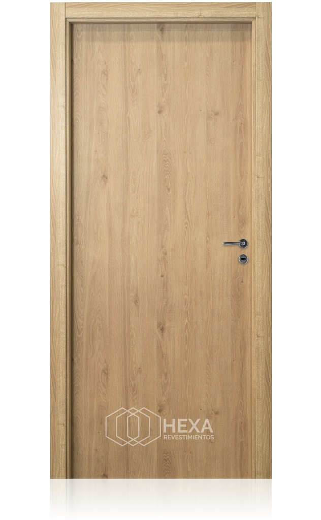 Puerta Tekstura Lisa 80cm Marco Madera 10cm - Roble Izquierda