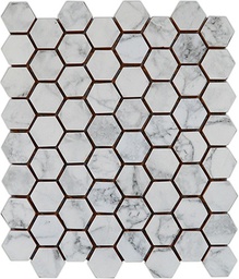 [MOSHEXCARR26030] MOSAICO HEXA CARRARA - 26x30 - PIU